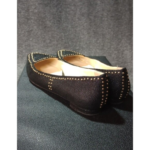 Vero Cuoio Black Loafer Shoes Womens Sz 6B Studded Slip On Embellished Flats * - Picture 12 of 16